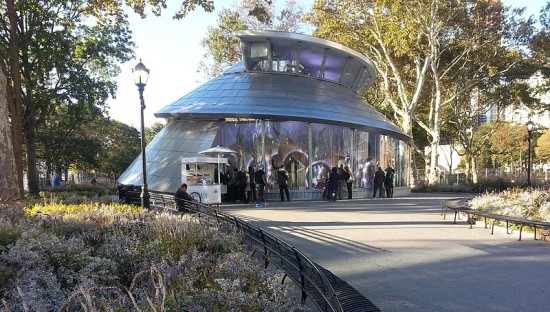 The gorgeous SeaGlass Carousel at Battery Park.